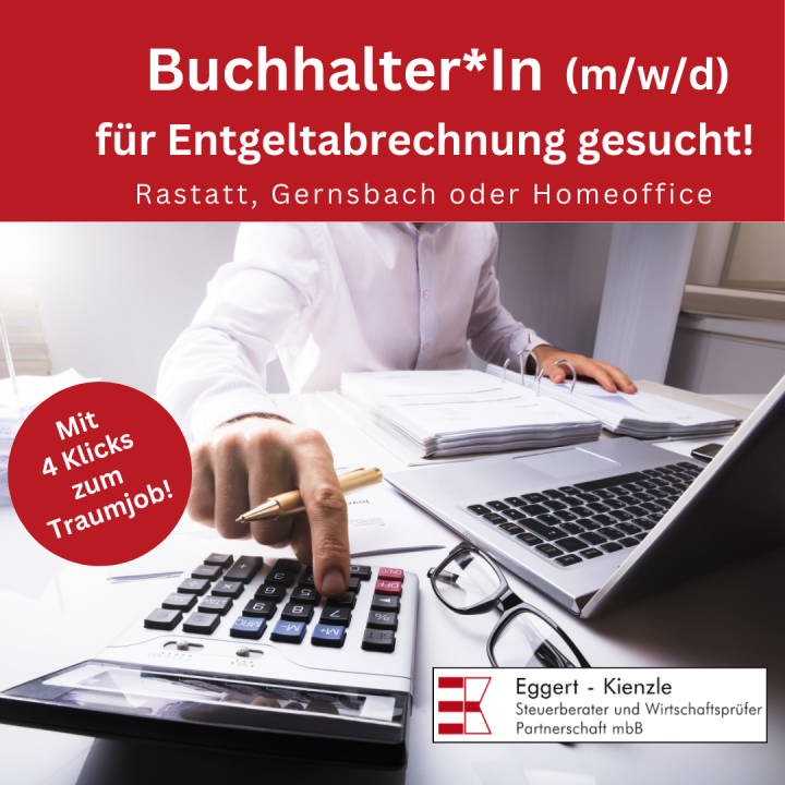 Buchhalter (m/w/d) Entgeldabrechnung bei der Steuerkanzlei Eggert&Kienzle